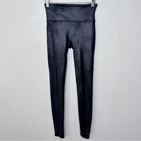 Spanx Womens Small Faux Leather High Rise Shapewear Legging In Black - Picture 2 of 14